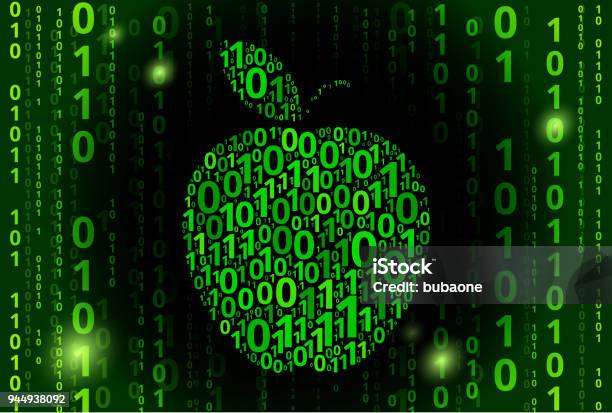 Apple Binary Code Vector Pattern Background Stock Illustration ...