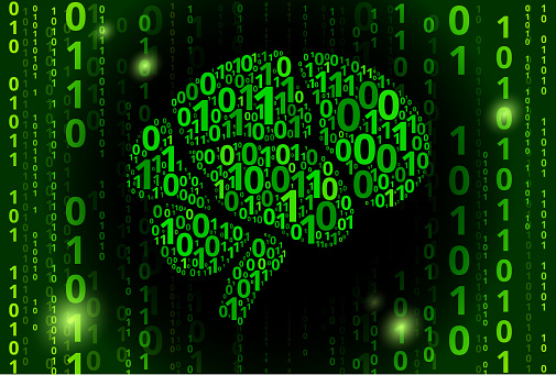 Brain Binary Code Vector Pattern Background Stock Illustration ...