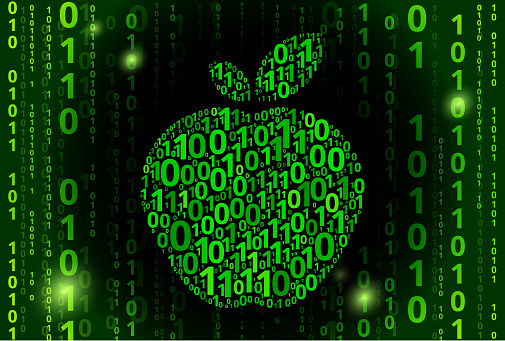 Apple Binary Code Vector Pattern Background Stock Illustration ...