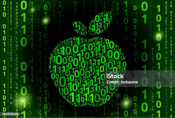 Apple Binary Code Vector Pattern Background Stock Illustration ...
