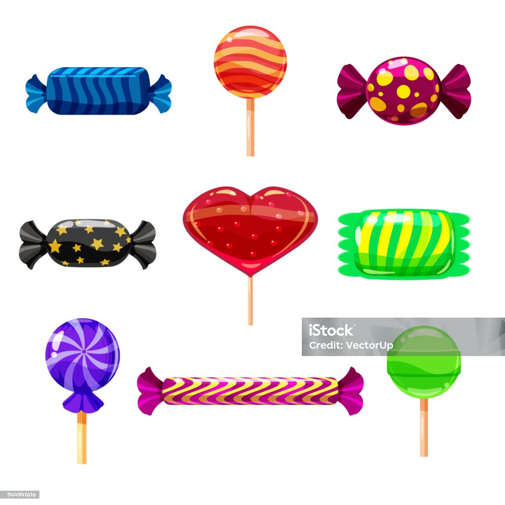 Ilustración de Set Dulces Solo Dibujos Animados Lollipop Caramelo  Ilustración Aislado Sobre Fondo Blanco Estilo De Dibujos Animados y más  Vectores Libres de Derechos de Bombones - iStock