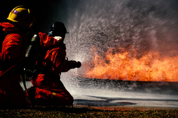 istock Fire drills in the training center regularly to get ready. 944945276