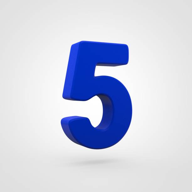 istock Plastic blue number 5 isolated on white background. 944953260