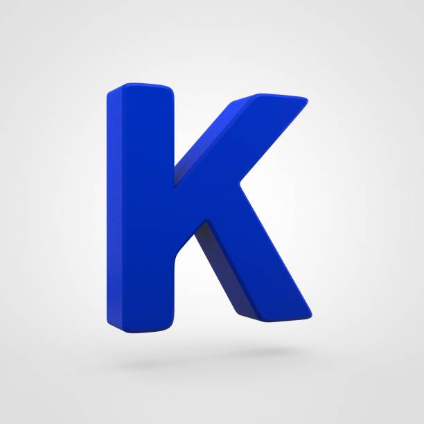istock Plastic blue letter K uppercase isolated on white background. 944953704