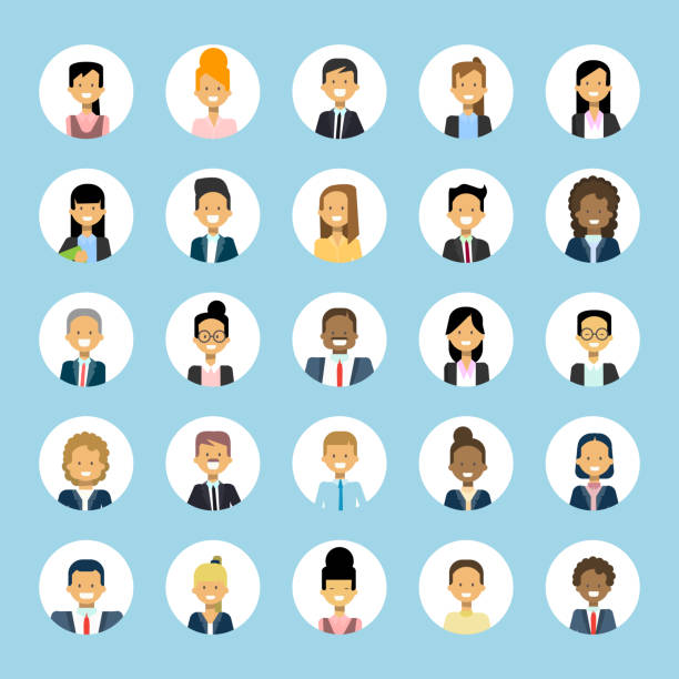 Man And Woman Avatars Set Businessman And Businesswoman Profile Icons Collection User Image Male Female Face Man And Woman Avatars Set Businessman And Businesswoman Profile Icons Collection User Image Male Female Face Flat Vector Illustration avatar photos stock illustrations