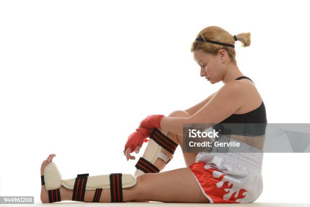 Kickboxing Break Stock Photo - Download Image Now - Active Lifestyle, Adult, Adults Only