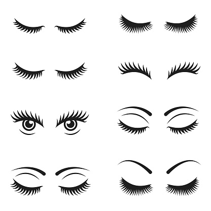 Eyelashes icon set , vector illustration