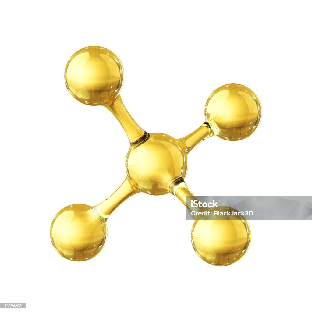 Molecule Science background. 3D Render Molecule Stock Photo