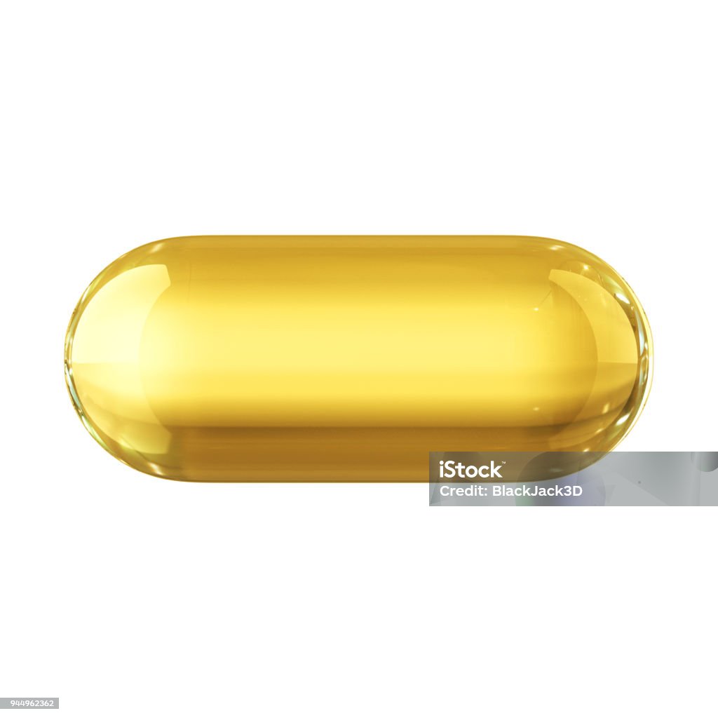 Oil Capsule Concept. 3D Render Capsule - Medicine Stock Photo