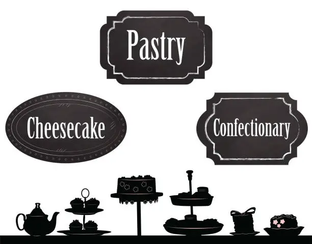 Vector illustration of Pastry Shop Signs