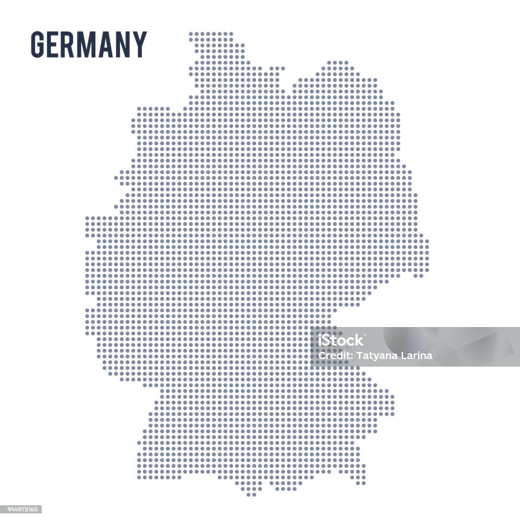 German Map Rectangle Vector Dotted Map Of Germany Isolated On White Background Stock ...
