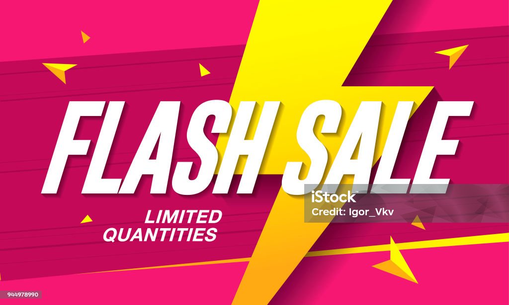 design modello banner vendita flash - arte vettoriale royalty-free di Saldi