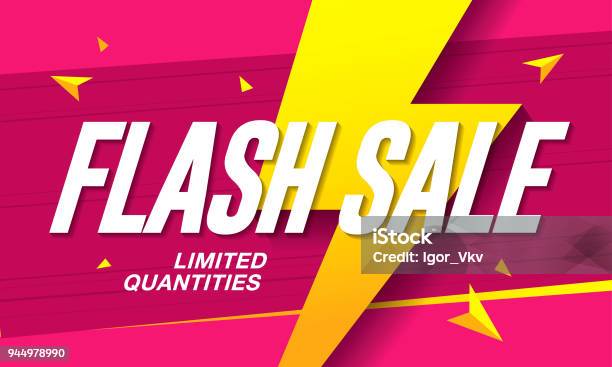 Flash Sale Banner Template Design Stock Illustration - Download Image Now - Sale, Flash, Flash Sale