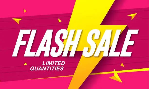 Vector illustration of flash sale banner template design