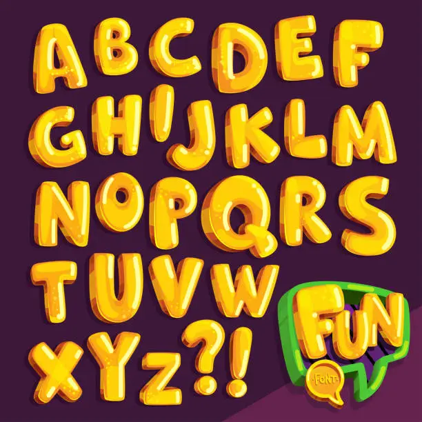 Vector illustration of cartoon font 