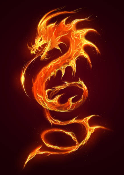 illustrations, cliparts, dessins animés et icônes de dragon de feu - fire illustration and painting dragon art