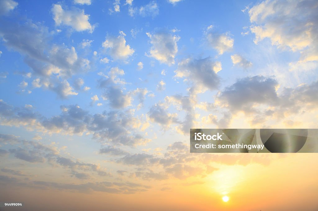 the sun shining through low cloud  Sky Stock Photo