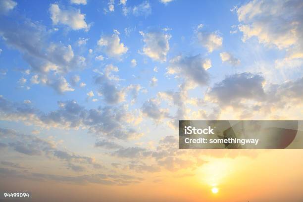 The Sun Shining Through Low Cloud Stock Photo - Download Image Now - Sky, Sunset, Cloud - Sky