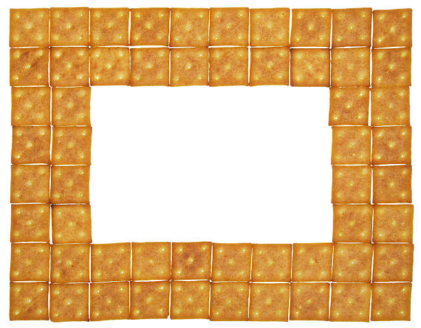 Thick border of crackers  ortogonal stock pictures, royalty-free photos & images