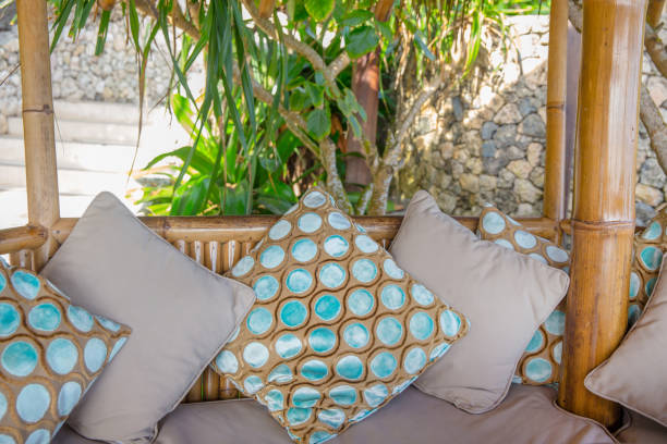 Comfy cushion in tropical resort
