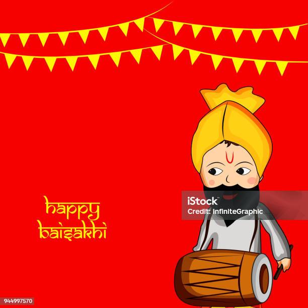 Illustration Of Background For Indian Festival Baisakhi Stock Illustration  - Download Image Now - iStock