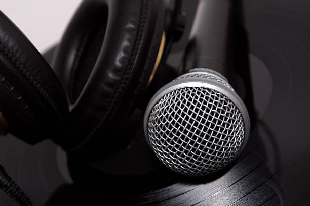 istock Microphone, Headphones and Vinyl Record 94499923