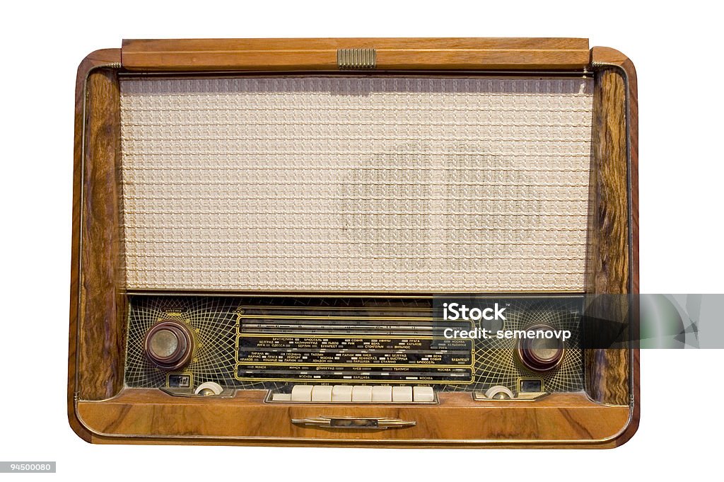 old radio isolated in white  1950-1959 Stock Photo