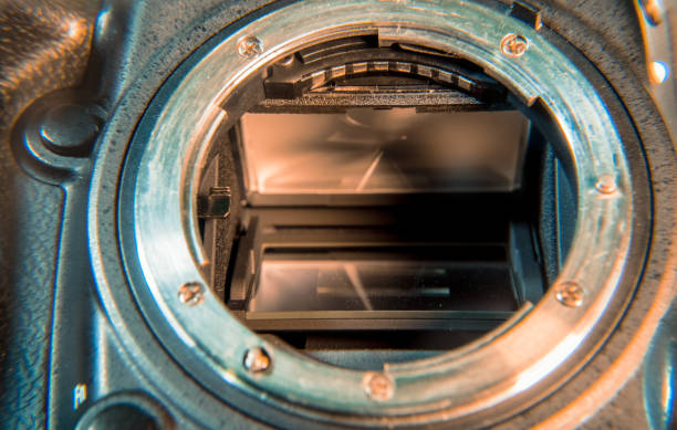istock The matrix of the camera. The shutter of the camera is working 945009070