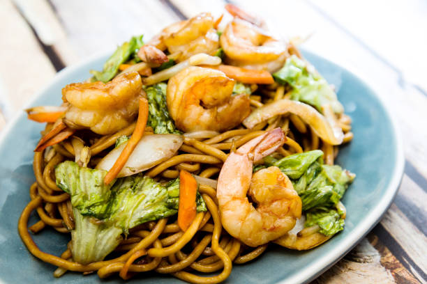 istock fried Shrimp noodle food on the table 945009702