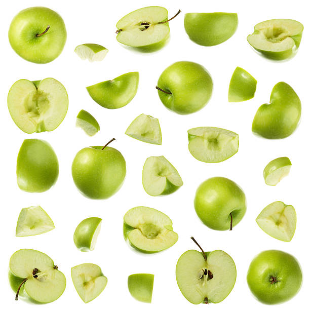 Green apple collection, Granny Smith kind  green apple slice stock pictures, royalty-free photos & images