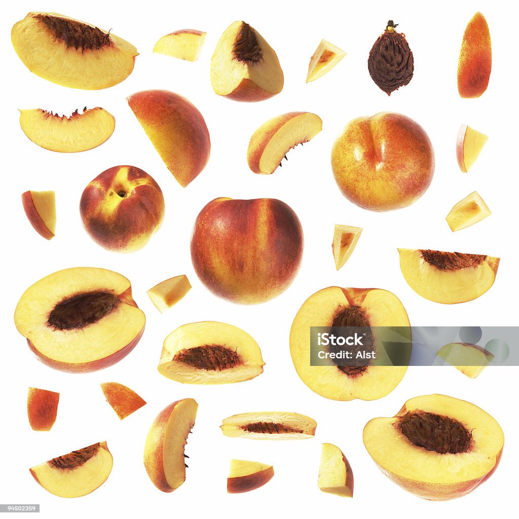 Isolated nectarine collection  Close-up Stock Photo