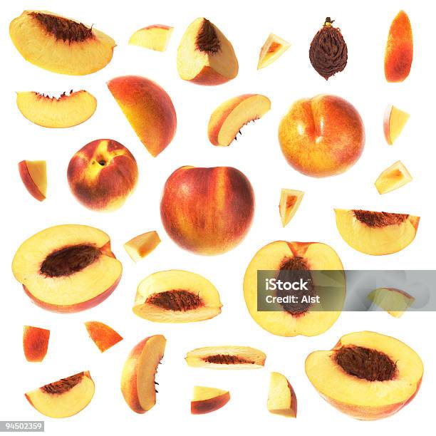 Isolated Nectarine Collection Stock Photo - Download Image Now - Close-up, Collection, Color Image