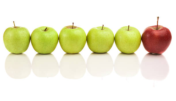 istock Green apples with red leader 94502944