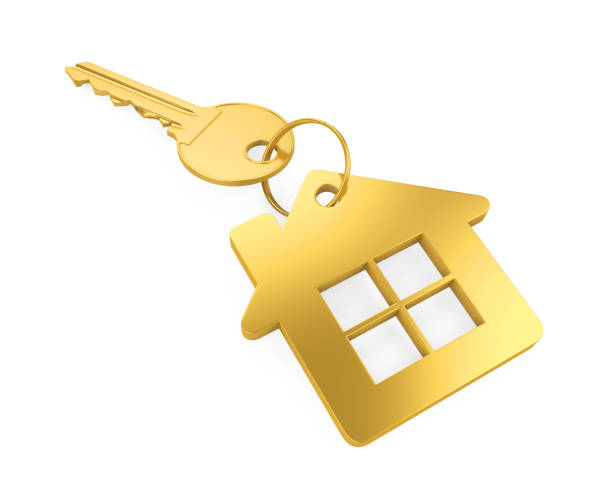 istock Golden House Key Isolated 945033360
