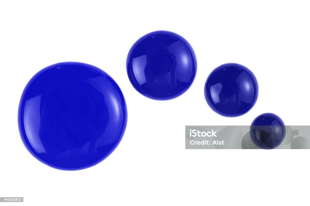 Quatro gotas de tinta azul. Foto - Royalty-free Abstrato Foto de stock