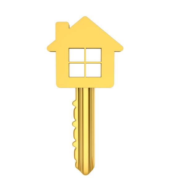istock Golden House Key Isolated 945034296