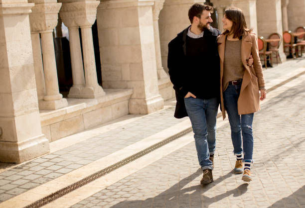 istock Loving couple walking in Budapest, Hungary 945041212