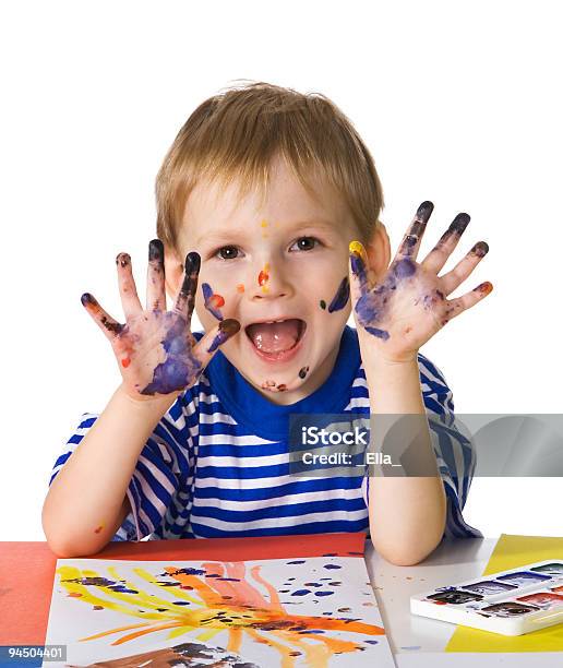 Pequeno Pintor - Fotografias de stock e mais imagens de Aprender - Aprender, Brincalhão, Cabelo Humano