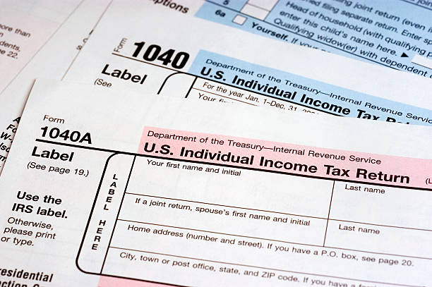 tax_forms - 1040 tax form foto e immagini stock
