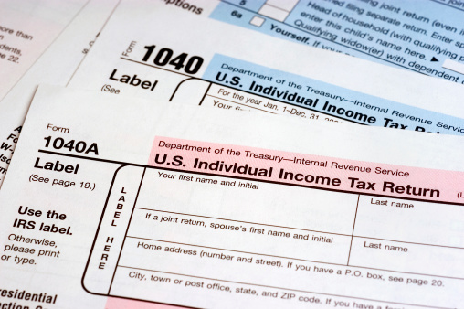 US 1040 tax forms