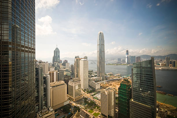 A view of the city from the corporate level  stock photo