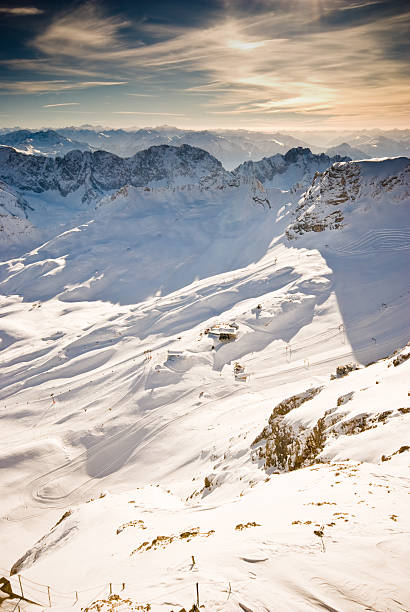 Mountains covered with snow stock photo