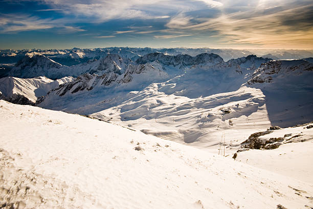 Mountains covered with snow stock photo