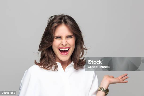 Portrait Of Angry Young Businesswoman Stock Photo - Download Image Now - 25-29 Years, Adult, Adults Only