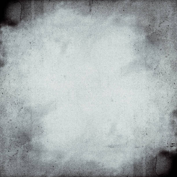 Empty square black and white film frame with heavy grain