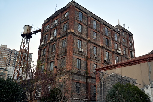 Foo Sing flour mills old building in Putuo district, Shanghai, China, built in 1912.