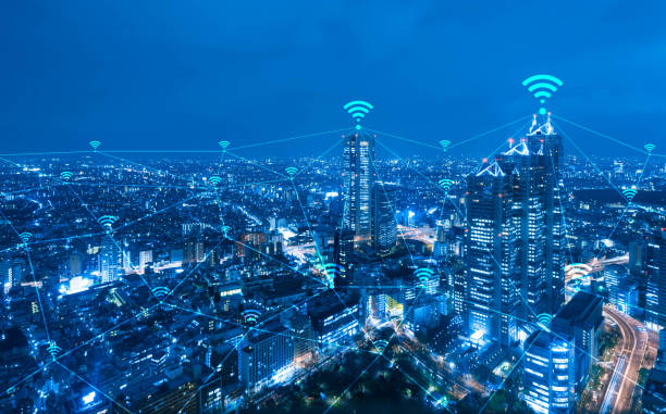istock Cityscape with wi-fi connection conceptual,information communication technology concept 945065522