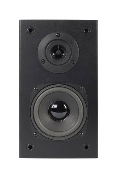 istock Music and sound - Front view loudspeaker enclosure. Isolated 945073552