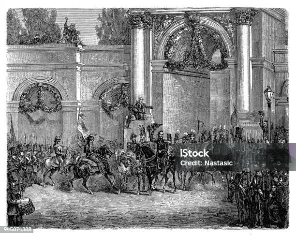 Entry Of King Leopold In Brussels Stock Illustration - Download Image Now - King Leopold I of Belgium, Brussels-Capital Region, Belgium