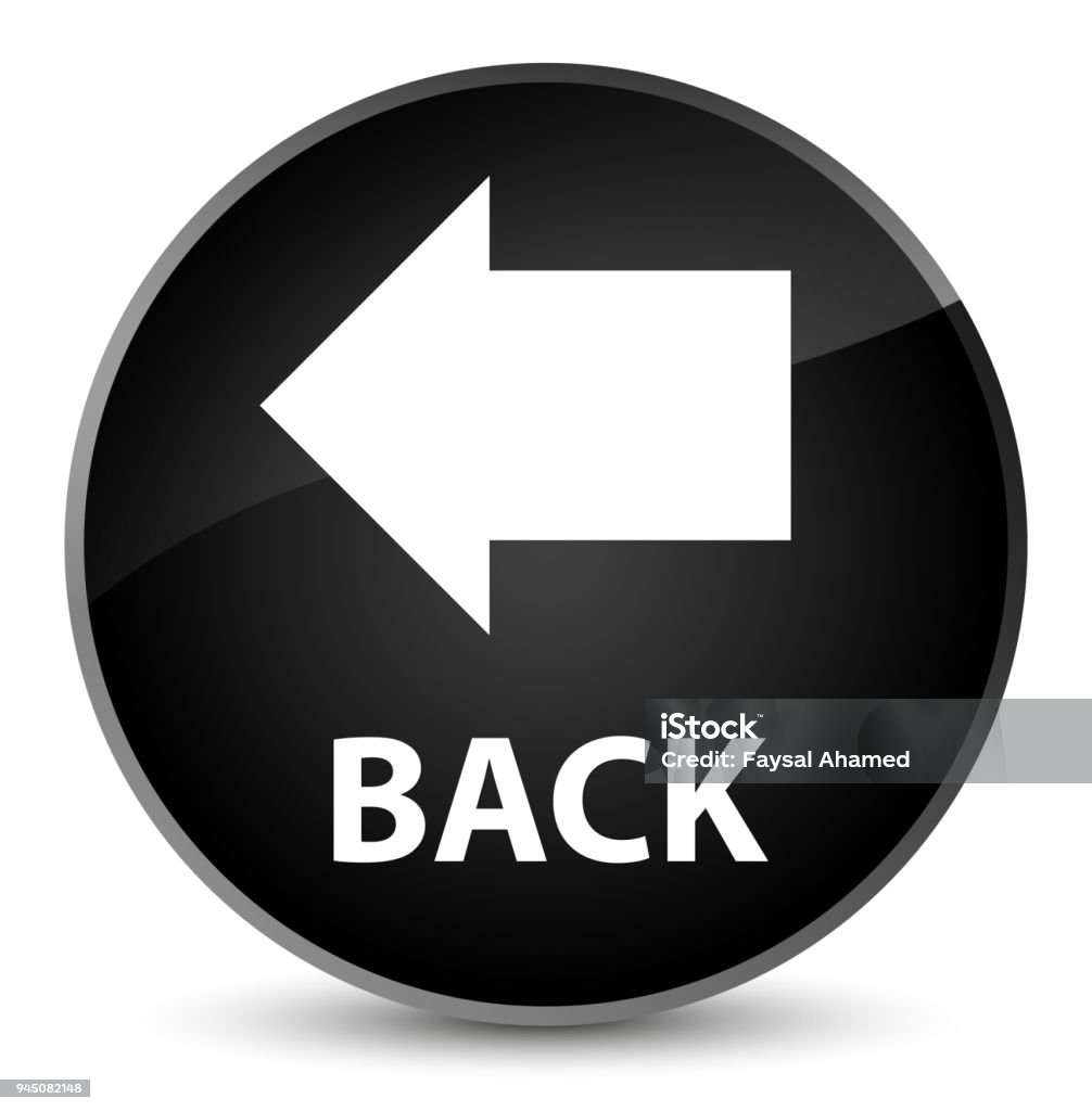 Back Button Rounded Style Modern Back Elegant Black Round Button Stock Illustration - Download Image Now ...